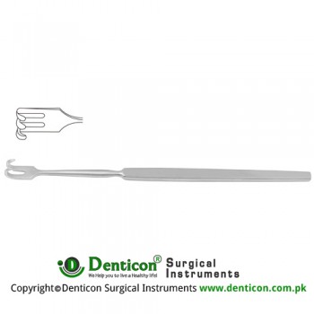 Wound Retractor 3 Blunt Prongs - Small Curve Stainless Steel, 16.5 cm - 6 1/2" Width 7.0 mm